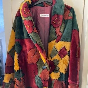 Vintage Donny Brooke faux fur trench coat